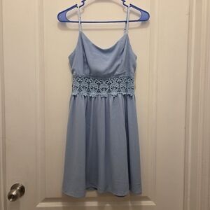 Charlotte Russe women's blue mini Dress with lace waist sundress size Medium M